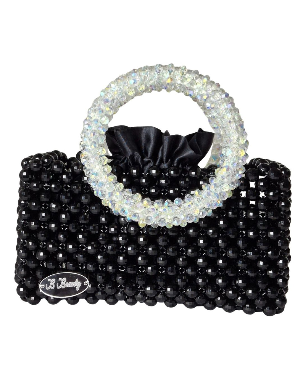 Sana Crystal Bag – Handmade Black Crystal Beaded Clutch
