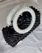 Sana Crystal Bag – Handmade Black Crystal Beaded Clutch